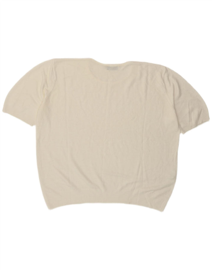 Bluză cu mânecă scurtă pentru femei Marks & Spencer UK 20 2XL Alb Acrilic