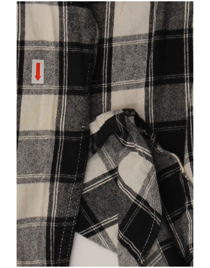 Cămașă de flanel pentru femei LEVI'S UK 10 mic bumbac cu carouri negru