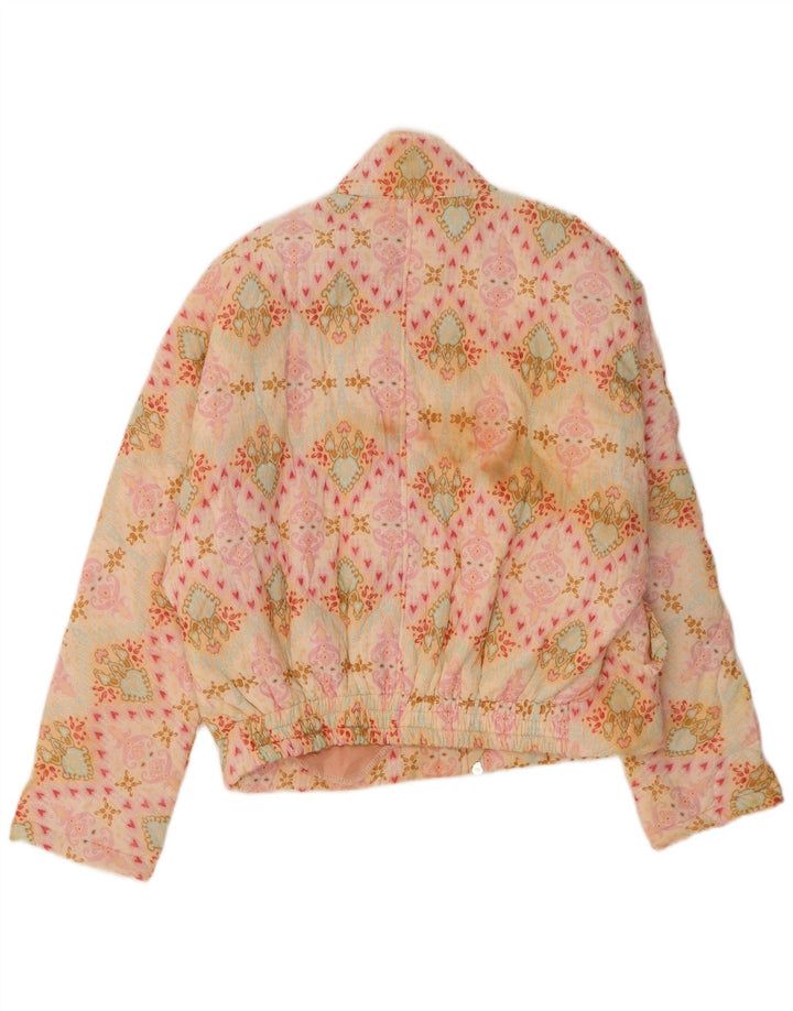 Jachetă Bomber supradimensionată pentru femei vintage UK 14 Medium Pink Paisley
