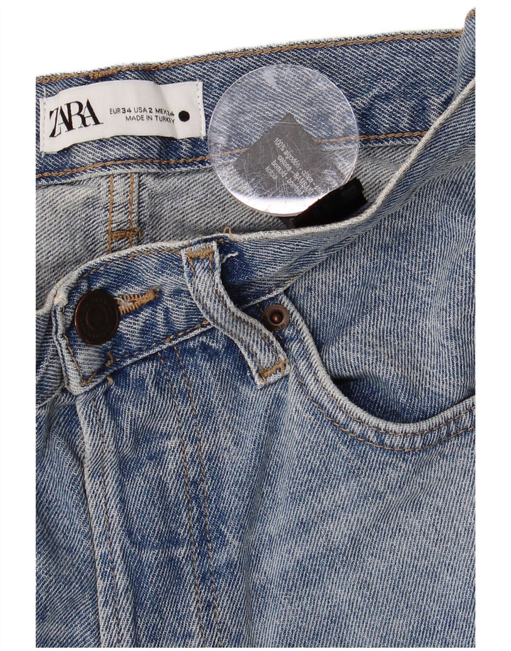 Blugi Drepți Femei ZARA EU 34 2XS L24 L29 Bumbac Albastru