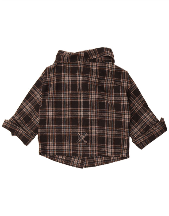 Bomber vintage pentru femei UK 10 mic maro din lână carouri