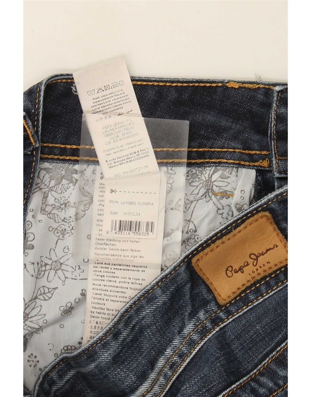 PEPE Jeans Womens Loose W31 L34 Blue Bumbac