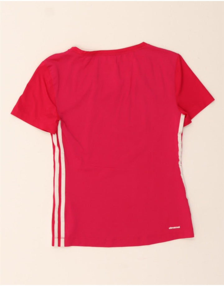 ADIDAS Womens Climacool T-Shirt Top UK 12 Medium Red Polyester Vintage Adidas and Second-Hand Adidas from Messina Hembry 