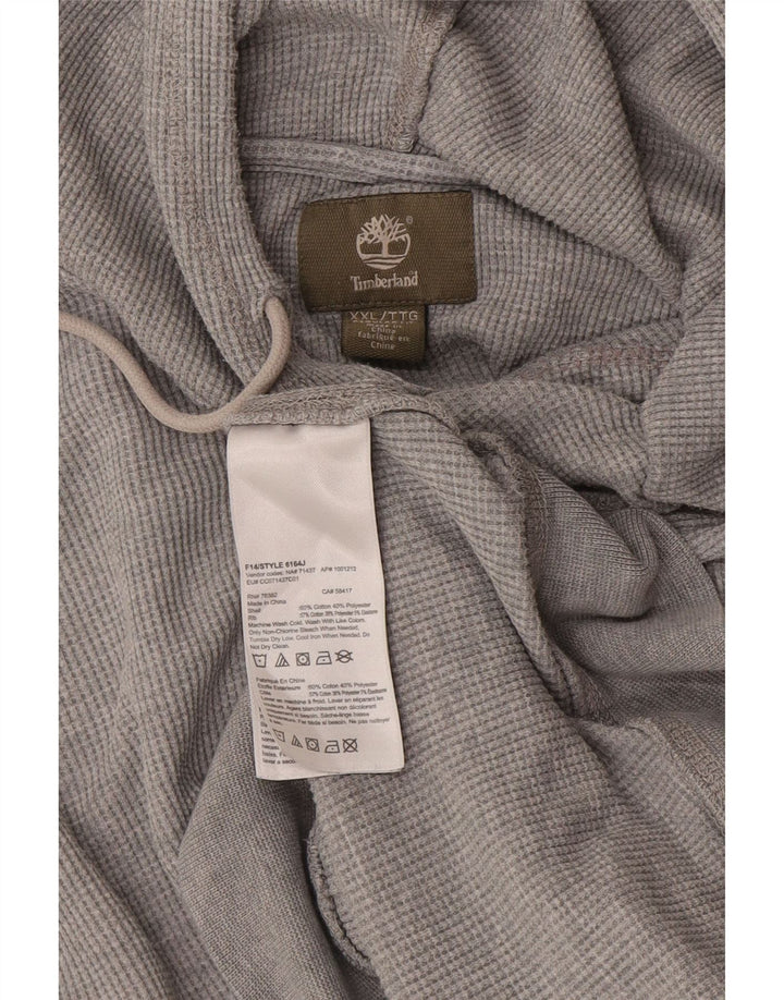 Top cu glugă pentru bărbați Timberland cu mânecă lungă, 2XL, bumbac gri
