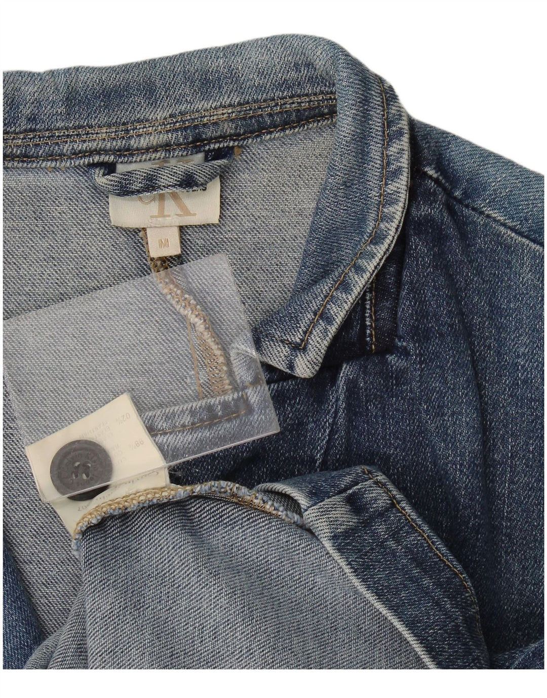 Jachetă Calvin Klein pentru femei din denim cu 2 nasturi, UK 12, bumbac albastru mediu