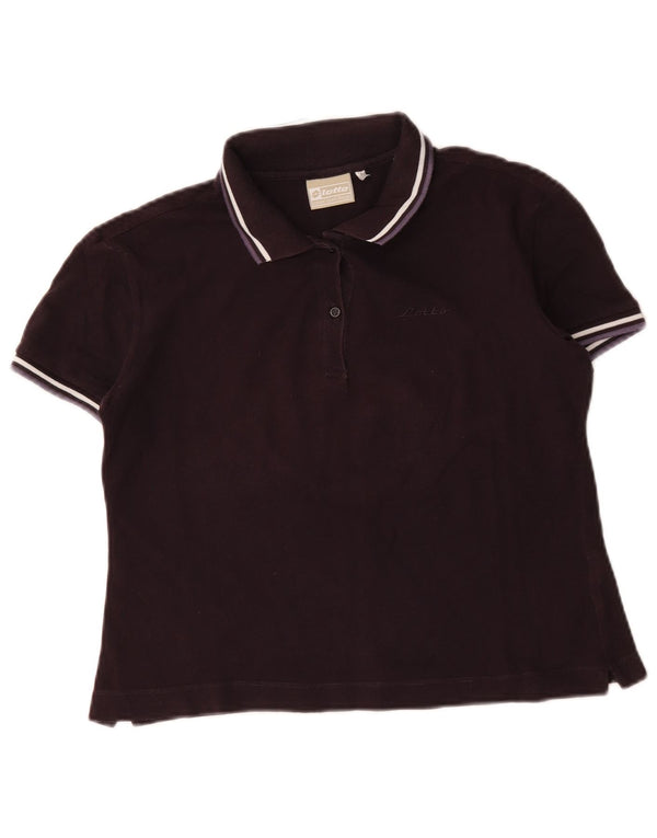 Tricou polo lung pentru femei Lotto UK 16 Large Black