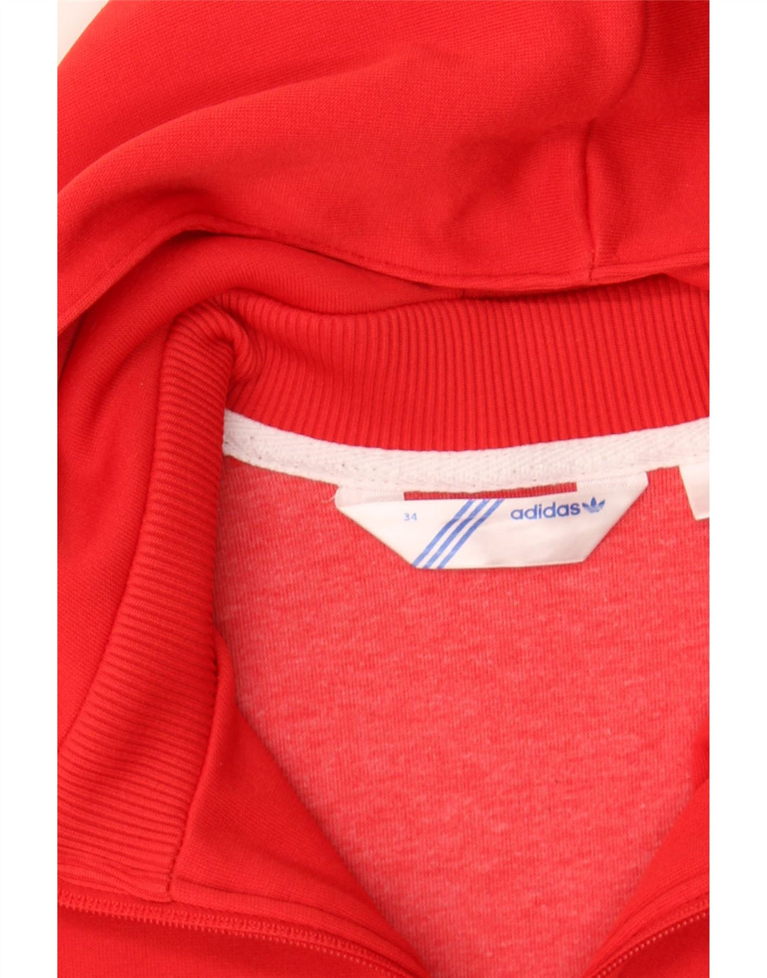 ADIDAS Womens Graphic Zip Hoodie Sweater IT 34 2XS Red Polyester Vintage Adidas and Second-Hand Adidas from Messina Hembry 