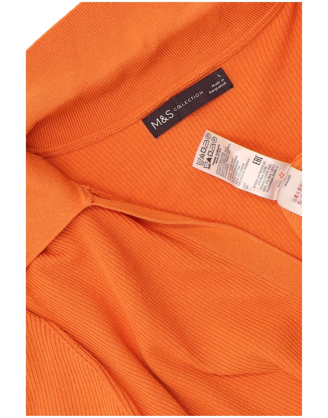 Tricou polo pentru femei Marks & Spencer UK 16 mare bumbac portocaliu
