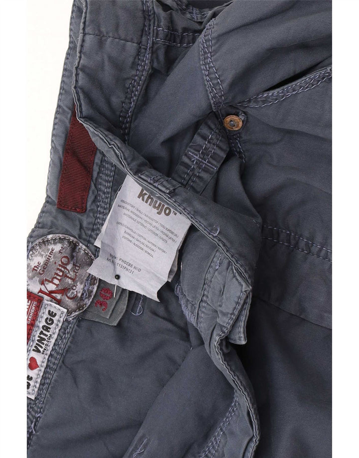 Pantaloni harem pentru femei KHUJO L30 L29 bumbac bleumarin