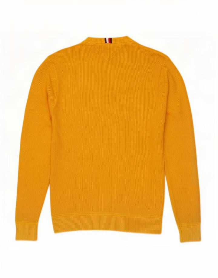 Pulover Tommy Hilfiger pentru bărbați, cu gât crew, bumbac galben mediu