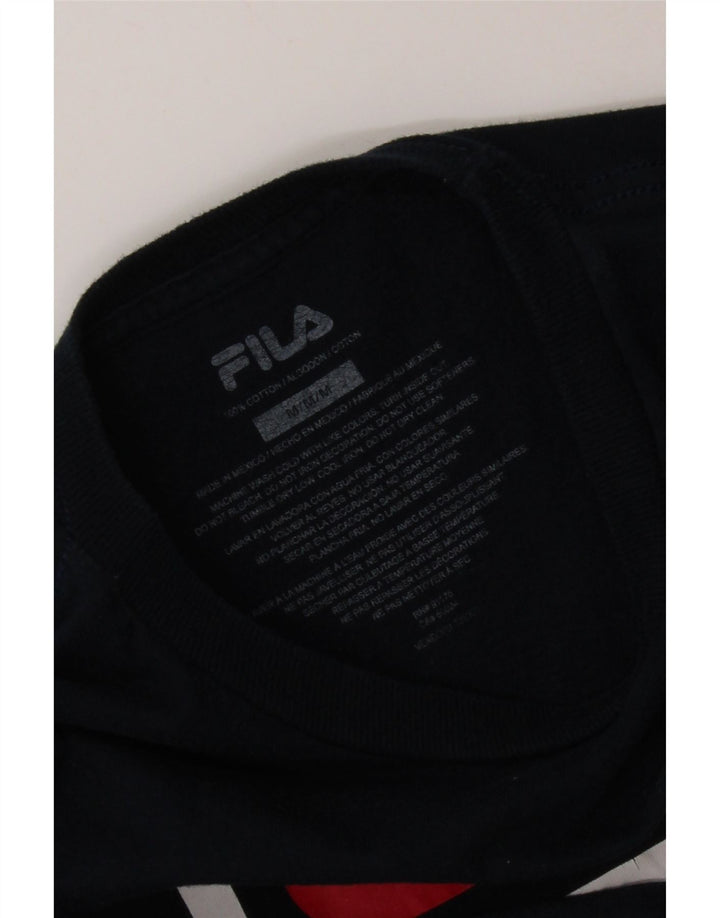 Tricou cu grafică pentru bărbați Fila Top Mediu Bleumarin Bumbac