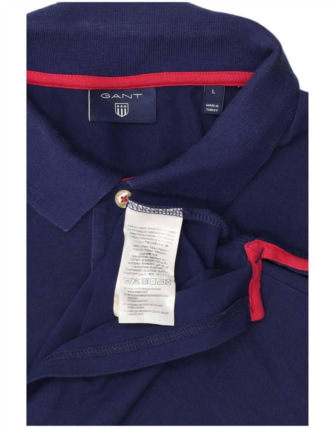 Tricou polo pentru bărbați Gant, mare, albastru, bumbac