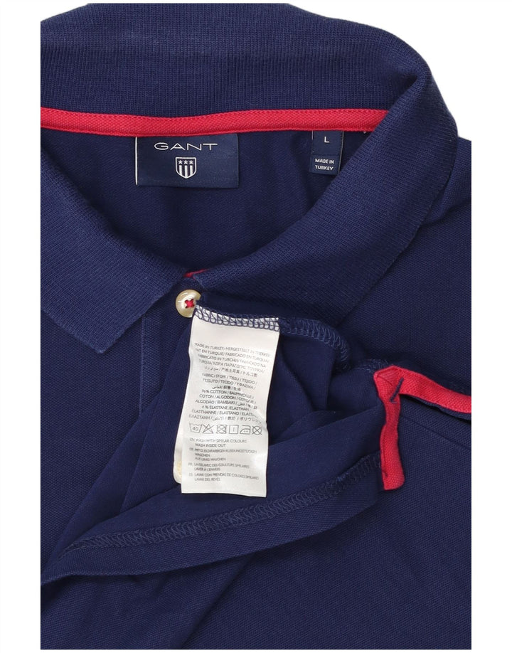 Tricou polo pentru bărbați Gant, mare, albastru, bumbac