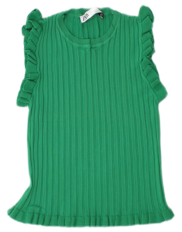 Top tricou pentru femei Zara UK 12 Medium Green