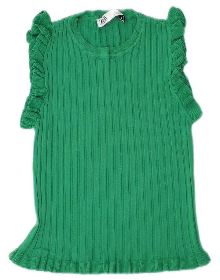 Top tricou pentru femei Zara UK 12 Medium Green