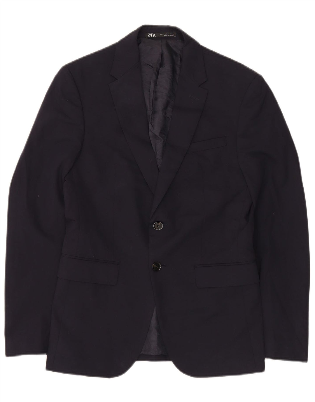Blazer pentru bărbați Zara cu 2 nasturi EU 44 XS Poliester bleumarin