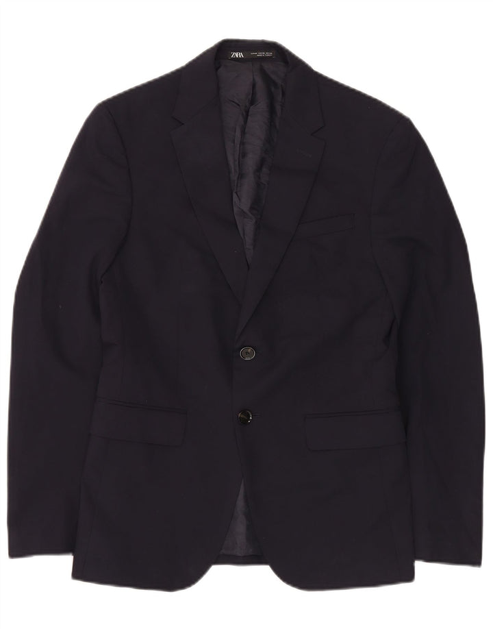 Blazer pentru bărbați Zara cu 2 nasturi EU 44 XS Poliester bleumarin