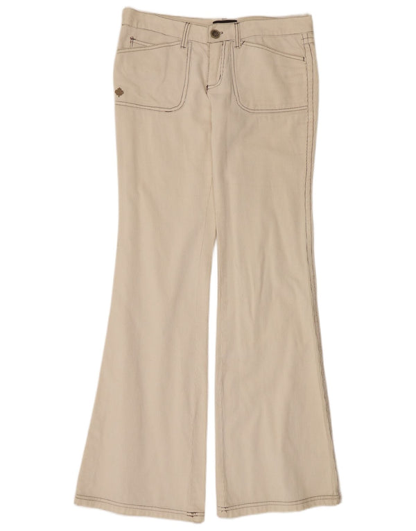 Pantaloni Kiabi pentru femei Flare velur EU 38 Medium W32 L33 Bumbac alb cadru