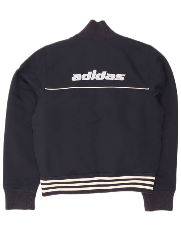 Jachetă Bomber cu grafică Adidas pentru femei UK 12 Medium Bleumarin Poliester