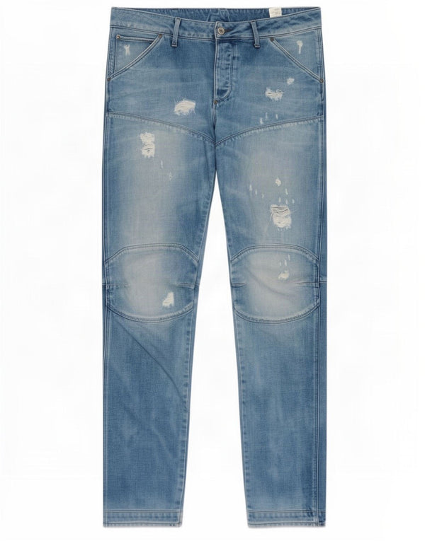 Blugi slim pentru bărbați G-Star Distressed W34 L36 Bumbac albastru