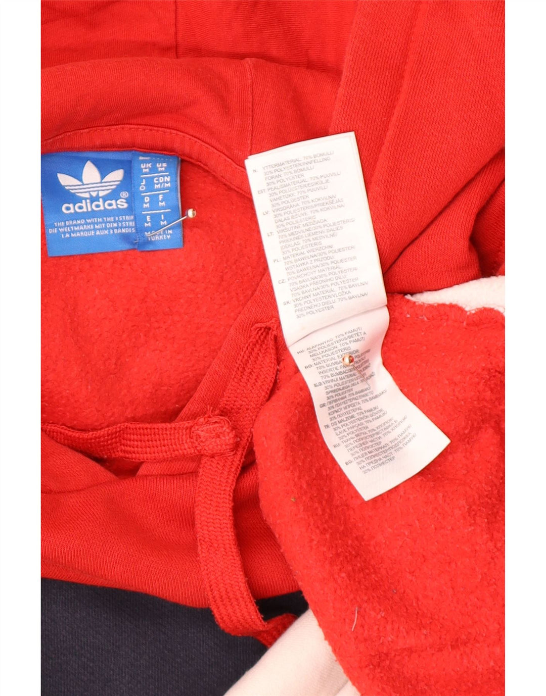 Pulover ADIDAS pentru bărbați, bumbac color bloc, roșu mediu