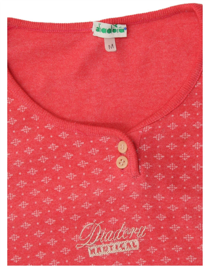 DIADORA Tricou Femei Top UK 14 Medium Pink Geometric Bumbac