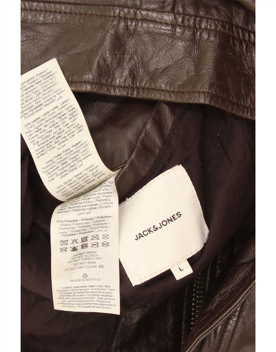 Jack & Jones jachetă de piele pentru bărbați UK 40 mare maro