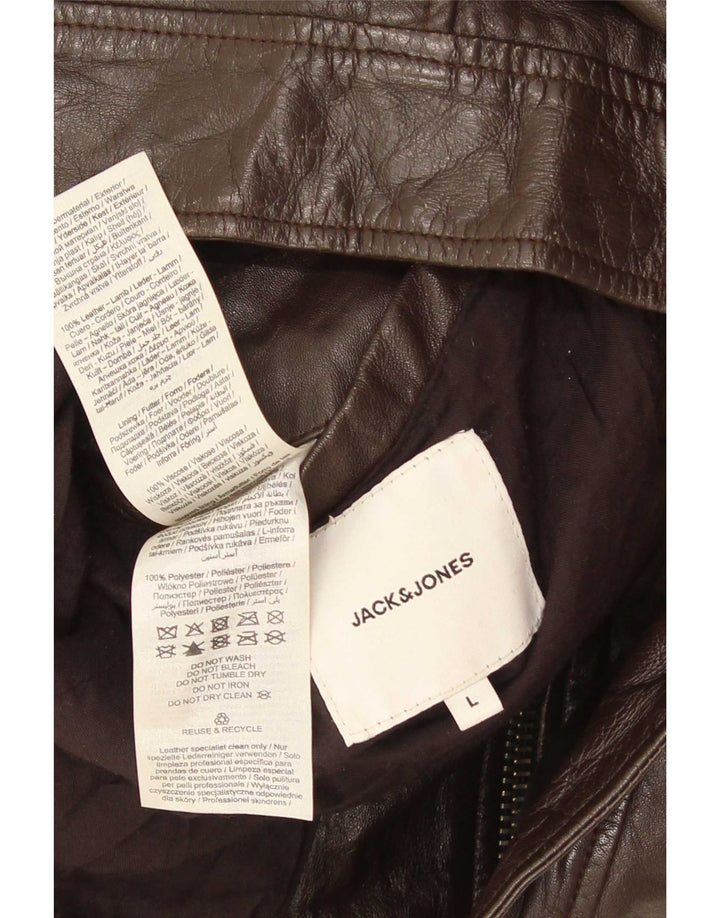 Jack & Jones jachetă de piele pentru bărbați UK 40 mare maro