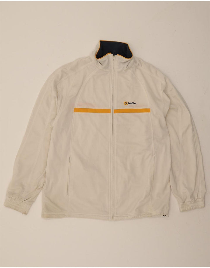 LOTTO Mens Tracksuit Top Jacket XL White Polyester Vintage Lotto and Second-Hand Lotto from Messina Hembry 