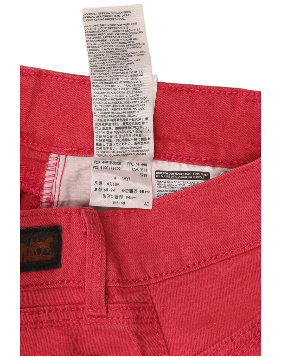Blugi Capri pentru femei Levi's US 4 Small W27 L20 Pink Bumbac