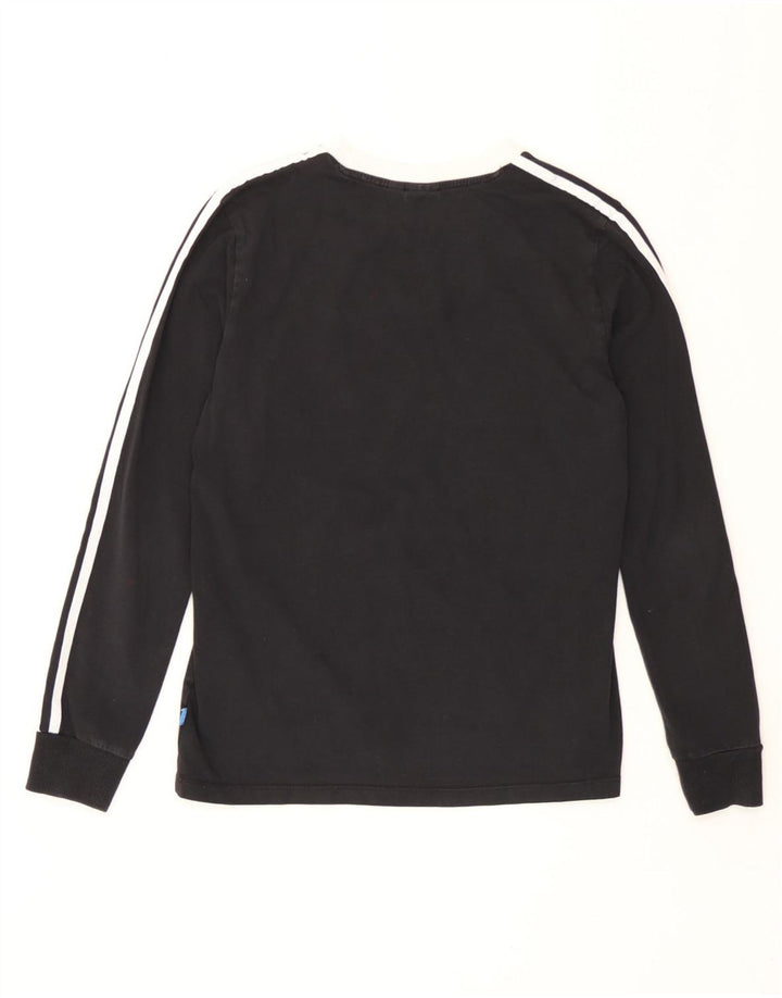 Adidas pentru femei Top cu mânecă lungă UK 12 Medium Black Bumbac
