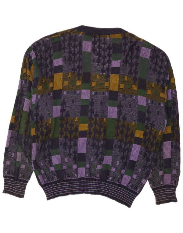 Pulover cardigan pentru bărbați San Marco IT 54 XL Bumbac geometric albastru bleumarin