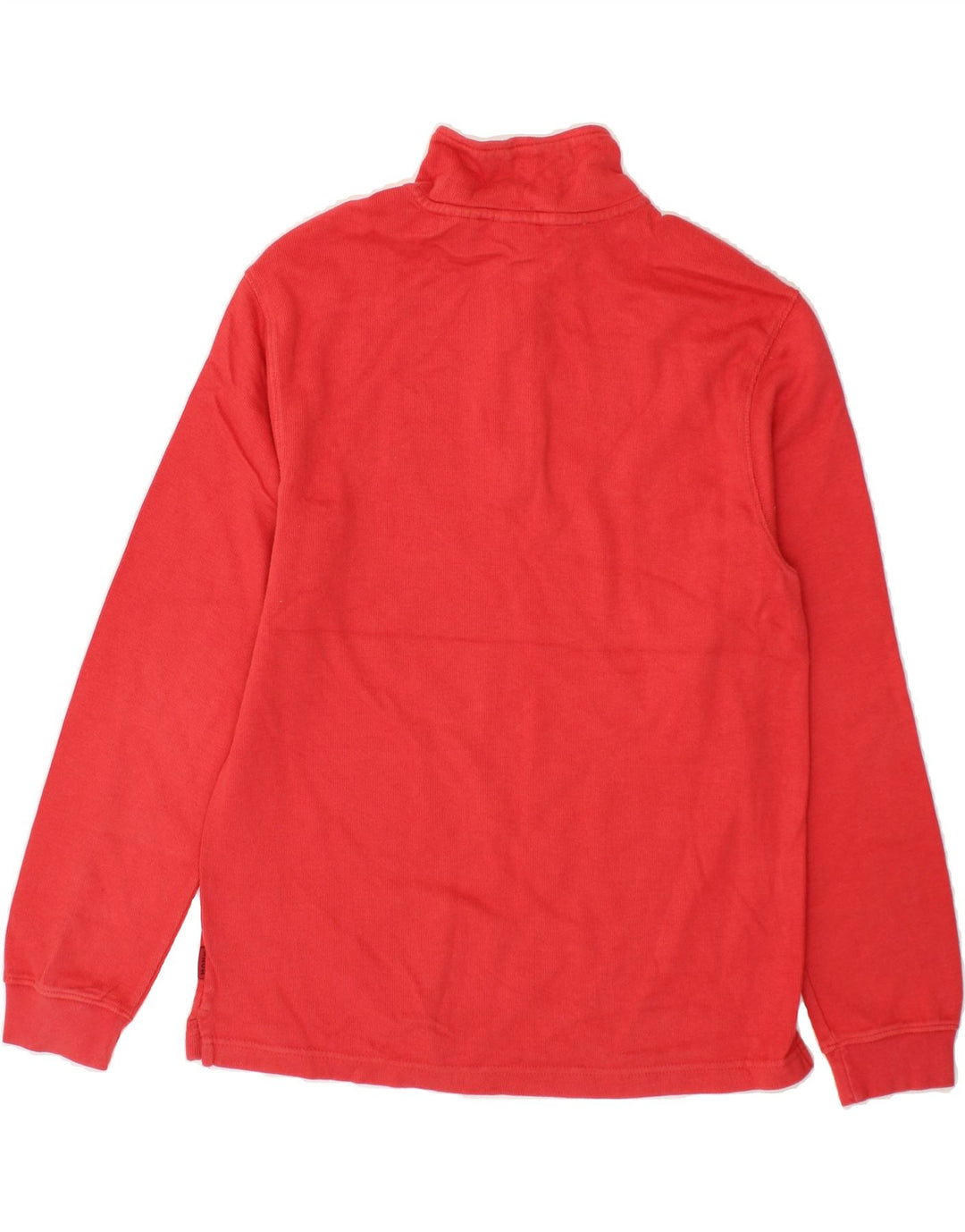 IZOD Mens Zip Neck Sweatshirt Jumper Medium Red Cotton Vintage Izod and Second-Hand Izod from Messina Hembry 