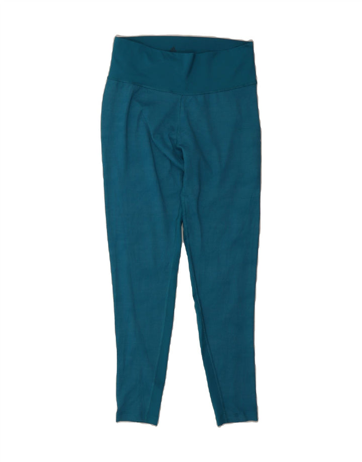 ADIDAS Womens Leggings UK 16/18 Large  Blue Nylon Vintage Adidas and Second-Hand Adidas from Messina Hembry 