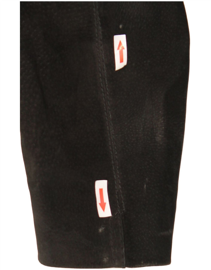 Blazer Vintage pentru bărbați cu 3 nasturi din piele intoarsa, UK 38 Medium Black