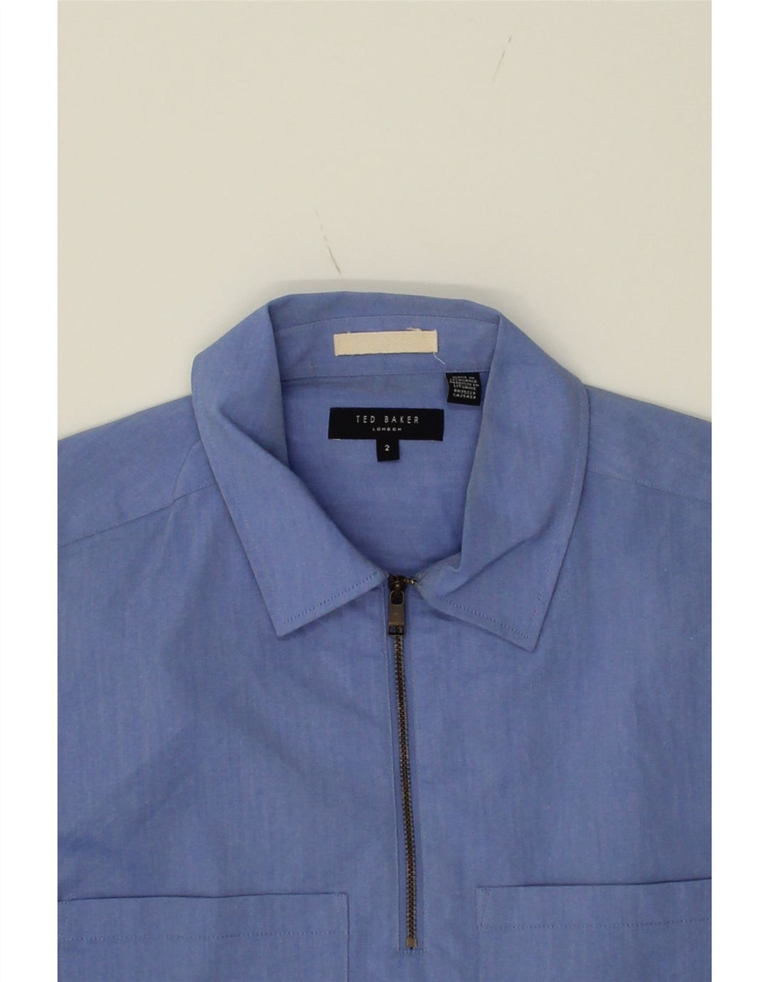 TED BAKER Womens Loose Fit Pullover Shirt Size 2 Small Blue Cotton Vintage Ted Baker and Second-Hand Ted Baker from Messina Hembry 