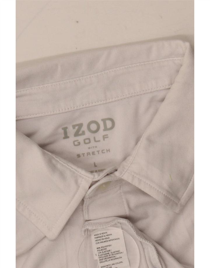 Tricou polo IZOD pentru bărbați, poliester cu dungi albe