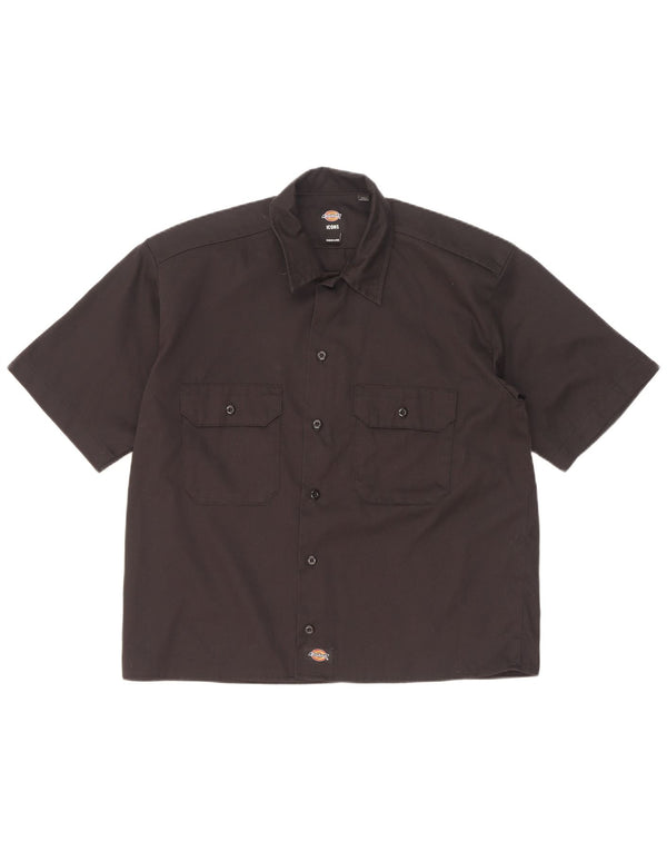 Dickies Mens Short Sleeve Shirt Medium Black Polyester
