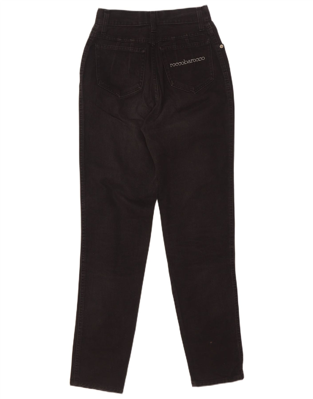 Blugi conici pentru femei Roccobarocco W27 L31 bumbac negru