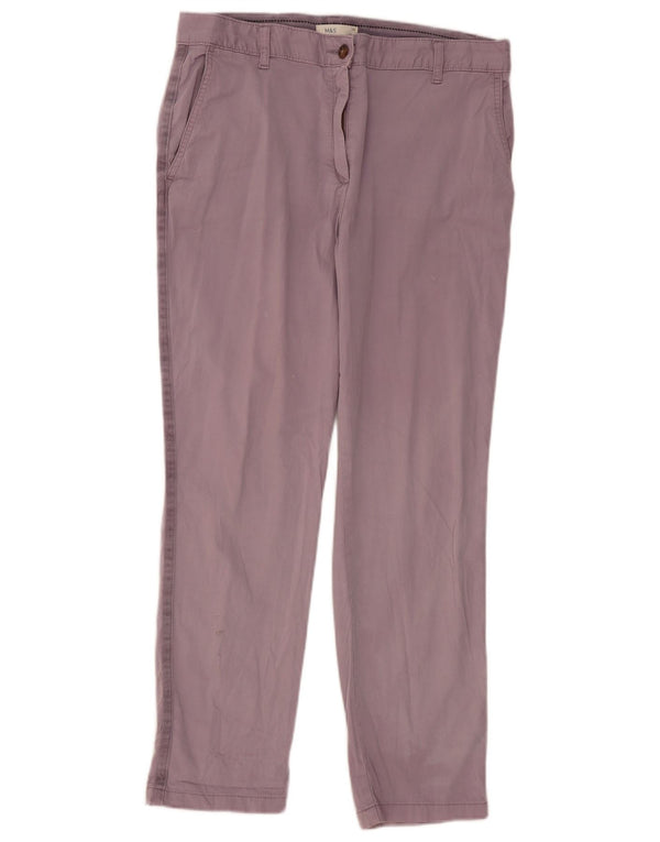 Pantaloni chino drepti pentru femei Marks & Spencer UK 14 Large W34 L30 Violet
