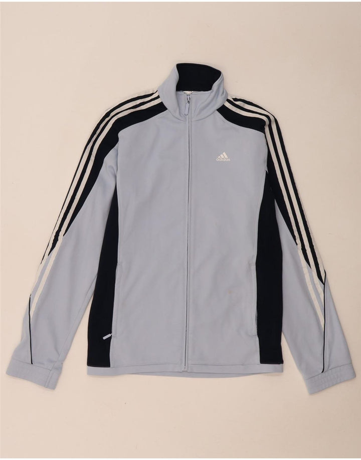 Jachetă de trening Adidas pentru femei UK 14 Medium Blue Colorblock Poliester