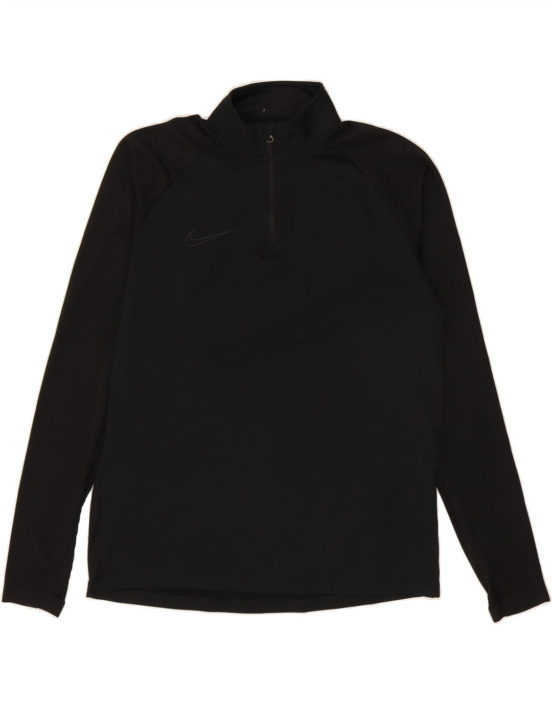NIKE Mens Dri Fit Zip Neck Pullover Tracksuit Top Medium Black Polyester Vintage Nike and Second-Hand Nike from Messina Hembry 