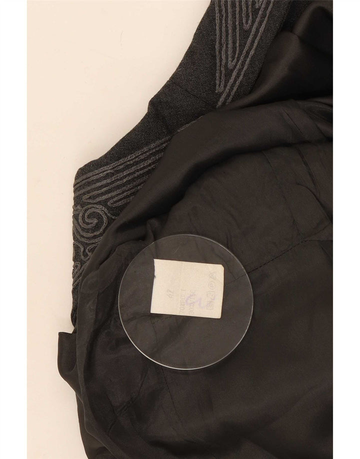 Jachetă vintage pentru femei cu 6 nasturi IT 42 Gri mediu Paisley Poliester