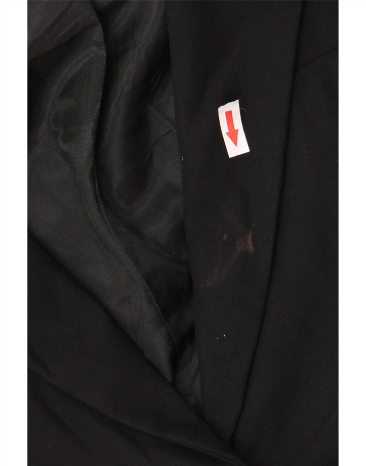 Blazer pentru femei Zara cu 1 nasture UK 14 Poliester mediu negru