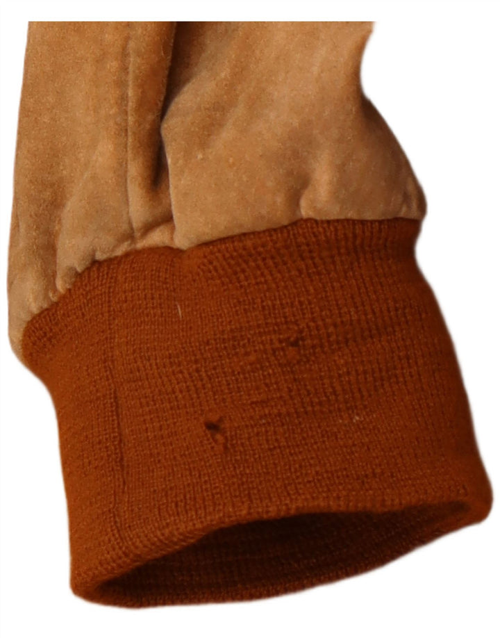 VINTAGE Bomber de piele intoarsa pentru barbati UK 42 XL din piele maro