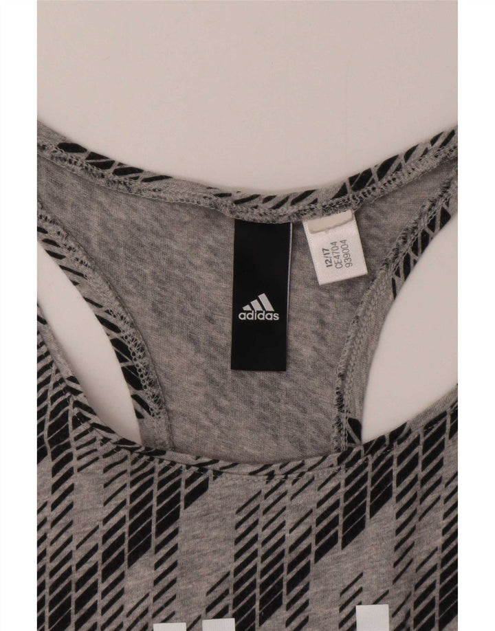 Vesta grafică pentru femei Adidas UK 12 Medium Gri Geometric