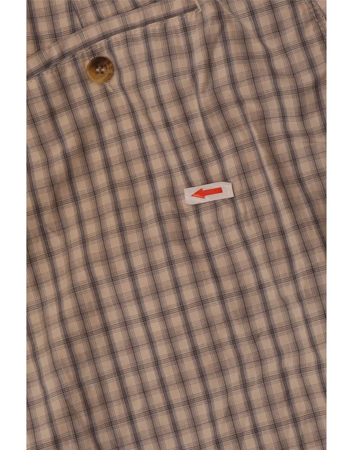 Pantaloni scurți chino pentru bărbați Marks & Spencer W34, bumbac cu carouri mari, bej