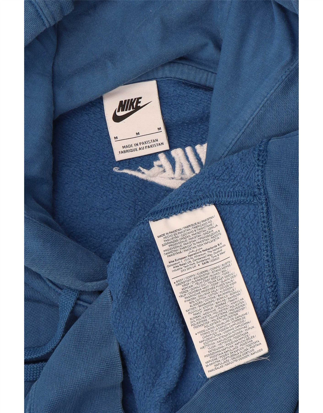 Pulover Nike pentru bărbați cu glugă grafic, bumbac albastru mediu
