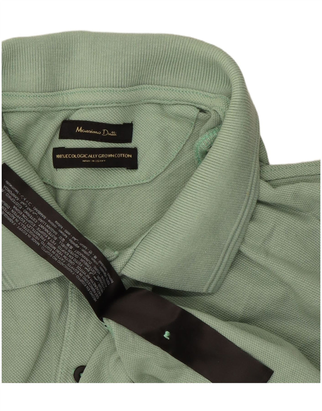 Tricou polo pentru bărbați MASSIMO DUTTI, bumbac verde mare