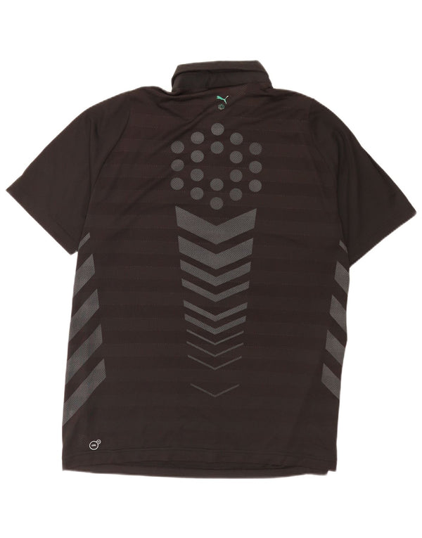 Tricou polo cu grafică Puma pentru bărbați, mare, negru, poliester color bloc
